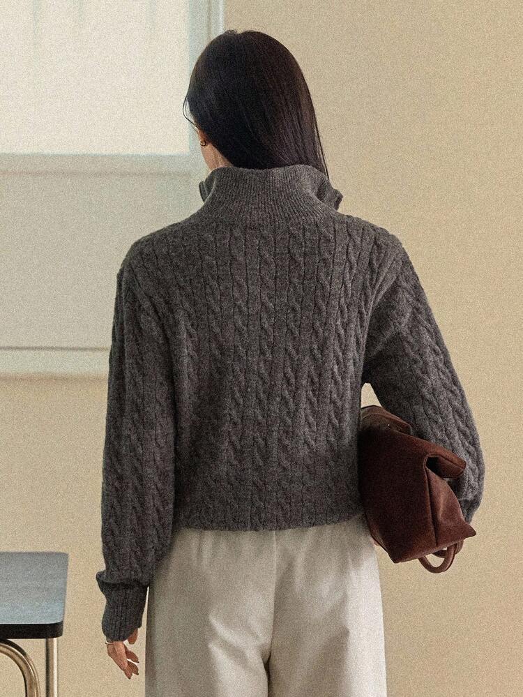 Women's Casual Loose Half-Zip Sweater, New Autumn Collection Business Casual Woman