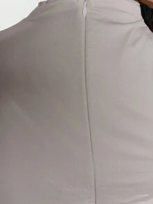 MUSERA 高领修身长袖热裤迷你短款连体裤性感外出秋季夜游可爱街头风 Feraux 优雅新年春季夏季假期节日 - 白色 - 查看 7