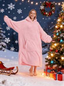 男女皆宜的可穿戴毛毯连帽衫、超大号连帽毛毯运动衫、舒适温暖的带袖大口袋羊毛毯（成人适用）、舒适的连帽毛毯（室内外均可赠送）、厚法兰绒带袖电视毛毯、可穿戴宽松毛毯、法兰绒睡衣、电视毛毯、盖毯、电视毛毯、户外防寒连帽家居服毛毯（情侣/家居服） - 彩色 - 查看 14