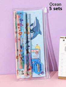 Dinosaur & Ocean Animal Stationery Set - Back To School Gift For Students (Christmas/Birthday Prize)