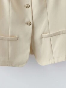 SHEIN Clasi 大码优雅精致百搭杏色无袖吊带背心 - 杏色 - 查看 3