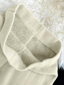 Franclia 高腰加厚保暖内衬宽松休闲修身针织裤，女士冬季款