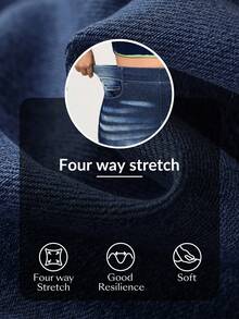 Flexra Plus Size Women's Lightweight Sporty Denim Jeans With Distressed Wash, High Stretch Skinny Fit