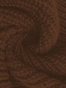 Elenzga Sweater Lengan Panjang Kerah Bulat Kasual Wanita Ukuran Besar dengan Pita, Musim Gugur/Musim Dingin - Coffee Brown - View 8