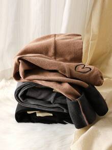 Set de 3 leggings térmicos de cintura alta con bordado de mariposa para adolescentes - Multicolor - Ver 5