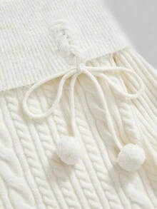 ROMWE Kawaii Women's Y2K Midriff Cropped Fuzzy Collar Sweater