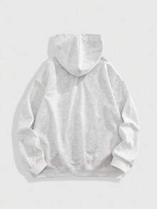 ROMWE MEN Men's Casual Solid Color Hoodie, Fall Winter - Multicolor - View 2