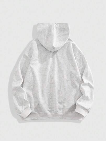 Street Life Men's Casual Solid Color Hoodie, Fall Winter