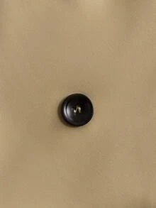 SHEIN CURVE+ Oversized Lapel Double-Breasted Design Waist Belt Cinched Waist Mid-Length Casual Trench Coat