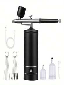Oxygen Injector Airbrush With Compressor Portable Cordless Air Brush For Model Cake Makeup Paint Air Spray Gun - Multicolor - View 2
