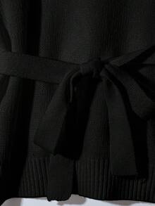 Franclia 2件套女士高端优雅针织毛衣，白色，秋冬 - 黑色 - 查看 6