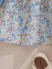 Souflis Váy len lông giả dài tay màu xanh nhạt kiểu Pháp thu/đông mới, phong cách Retro 2025, thích hợp cho các buổi đi chơi, đi học, tụ tập, tiệc tùng và các dịp khác - Màu xanh nhạt - Xem 6