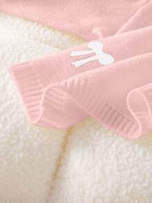 Souflis Souflis Young Girl 1 Piece Sweet Bow-Embroidered Cardigan, V-Neck Open Front Cardigan, Lightweight Cardigan For School & Weekend Outings, Spring/Fall Cute