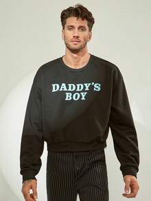 FeverCity Sudadera corta de cuello redondo elástica y holgada de estilo casual, para otoño e invierno - Negro - Ver 1