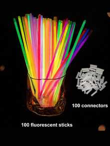50/100 قطعة من عصي الإضاءة الفلورسنتية لحفلات - أساور مضيئة، كرات زهور مضيئة، وأساور فراشات للحفلات النيون والحفلات الموسيقية والمهرجانات والأحداث الليلية