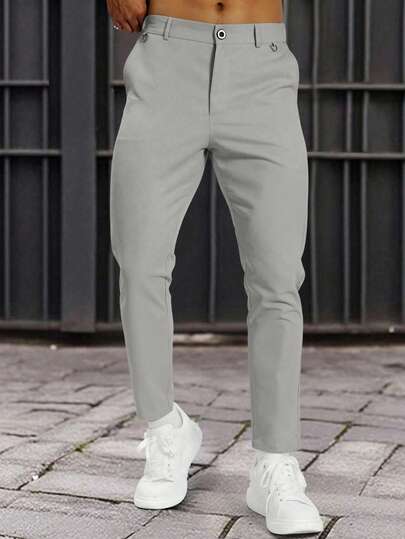 Manfinity Homme Formelle Anzughose mit geradem Bein und schlichter Tasche für Herren