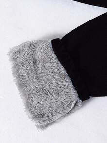 SHEIN Genkimix Kids 1pc Young Boys' Thermal Lined Straight Leg Jeans, Suitable For Everyday Wear, Outdoor Activities, Commuting, School, Autumn/Winter