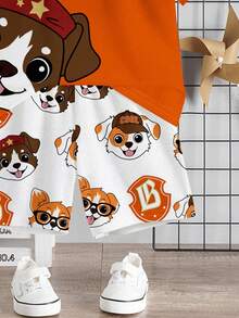 SHEIN PUPPIES，儿童精选系列，日常基本款，快乐的孩子，适合孩子的柔和色彩，Bikercore，家庭旅行，快乐的日子，我爱妈妈，我爱爸爸，可爱的家，酷酷的孩子，男婴2件套休闲圆领短袖T恤和短裤，适合夏季 - 彩色 - 查看 3
