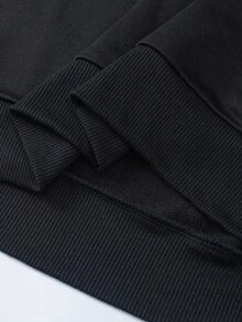 BATMAN X SHEIN 男士休闲字母图案圆领卫衣，秋季款，长袖上衣