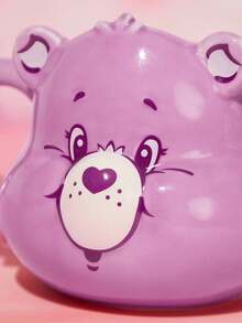 SHEIN X Care Bears 450ml 卡通熊图案陶瓷杯带盖 - Purpleshare Bear,礼品