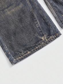 ROMWE Grunge Punk Y2K金属朋克复古链条仿印花女式韩流低腰牛仔裤 - 彩色 - 查看 4