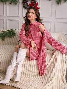 LanaWest Women's Autumn/Winter Casual Vintage Graphic Tops, Versatile Outfit For Vacation, Independence Day, Labor Day, Columbus Day, Thanksgiving, Valentine's Day, Streetwear, Elegant Work/School Attire, Gothic Style, Business Casual, Christmas Dress, Cardigan Two Pieces Set - Multicolor - View 1