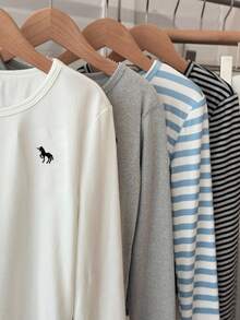 DAZY 4 件套儿童男童圆领秋季内衣套装，秋装 - 彩色 - 查看 7