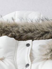 Franclia Women's Detachable Fur Collar Long Sleeve Padded Coat