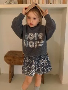 DAZY Young Girls Sequin Decor Korean Style Party Casual Shorts - Silver - View 5