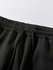 Manfinity Homme Men's Hooded Sweatshirt Set, Winter Cozy Fall & Winter Styles Winter Clothes - Black - View 9