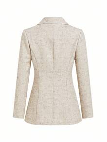 Ellevyn Women's Elegant Business Blazer Jacket, Versatile For Commuting, With Lining, Autumn/Winter Business Casual Women Set Business Casual Woman Teacher Outfits For Women Fall Women Clothes Fall Clothes For Women Business Casual Outfits Women Women's Formal Wear, - Khaki - View 2