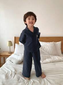 Hapijoa Toddler Boys Home Clothes For Fall - Navy Blue - View 5