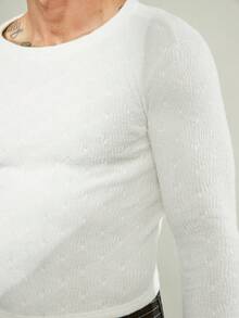 FeverCity Men Casual Solid Color Slim Fit Long Sleeve T-Shirt, Fall - Black - View 5