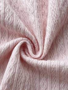 Elamini Bộ 2 món/Bộ áo dài tay cổ chữ V phối ren họa tiết & chân váy xòe trang trí nơ cho nữ, trang phục hẹn hò ngọt ngào, giản dị, thích hợp cho tiệc Giáng sinh, năm mới, màu hồng, mùa thu/đông - Hồng - Xem 5