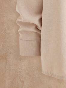 HIMLAND Set de 2 piezas de camisa y pantalón casual de bolsillo de unicolor de franela y lino para hombre, ropa de otoño