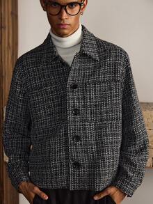 SWAVVY Men's Fashionable Long Sleeve Overcoat, Autumn/Winter - Light Grey - View 6