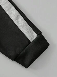 Set de 2 piezas de chaqueta y pantalón de chándal de corte holgado informal para niños adolescentes, adecuado para uso diario