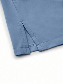 TaskEZ 1 Set Solid Color V-Neck Scrub Top With Pocket And Pants, Nurse Scrub Uniform - Baby Blue - View 8
