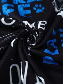 2 件套男童游戏机印花针织弹力圆领长袖上衣和裤子柔软舒适睡衣套装 - 彩色 - 查看 6