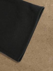 Glimmora Women's Casual Fashion Street Letter Cross Pattern Drawstring Waist Loose Wide-Leg Sweatpants - Black - View 3