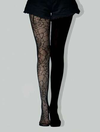 Goth 1 pezzo Collant/Leggings/Pantaloni attillati asimmetrici sexy ad alta elasticità per donna