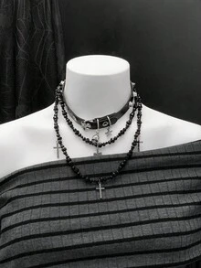 Sunspun 大码女式性感条纹露肩斜领长袖休闲条纹面料高弹舒适街头短款灰色连衣裙，长款休闲连衣裙 - 深灰色 - 查看 4