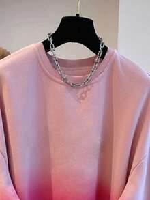 INAWLY Áo nỉ cổ tròn in kỹ thuật số Ombre mùa thu dành cho nữ, Áo nỉ màu hồng, Áo nỉ Ombre - Nhiều màu - Xem 6