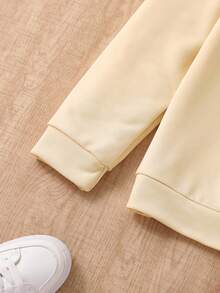 Sparklyn Teenage Girls' Letter Printed Hoodie And Sweatpants Set - Multicolor - View 3