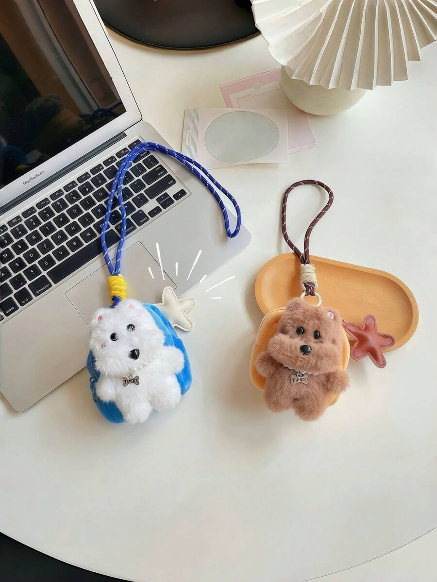 POKOJA LAND Westie Dog Crossbody Bag - Animal Earphone Case & Keychain Pouch For Keys And Coins - Multicolor - View 1