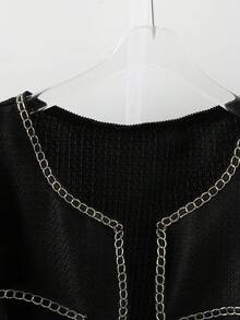 GlowEve CURVE Bộ 2 món cho nữ ngoại cỡ: Áo khoác dài tay hở phía trước và quần ống rộng cạp cao - màu đen - Xem 5