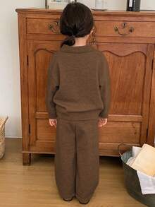 Dazy Kids 女童（幼儿）针织毛衣套装，秋季 - 棕色 - 查看 4