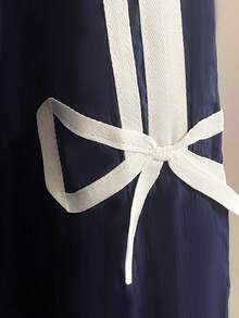 SHEIN Girls' Fashion Sweet Side Ribbon Bow Zip-Up Jacket, Suitable For Spring And Autumn