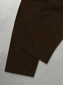 INAWLY 女士纯色松紧腰宽松休闲运动裤 - 咖啡棕 - 查看 7