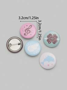ROMWE Anime 3.2 厘米/1.26 英寸纸币、海豚、热带花卉、装饰别针、胸针、徽章、纽扣，可缝制在衣服、包包、背包上，是馈赠亲朋好友的绝佳礼物 - 淺藍色 - 查看 2